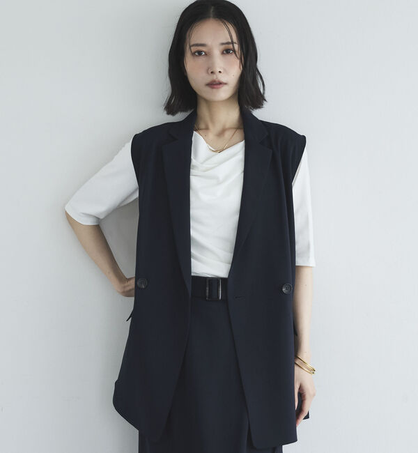 Doux archives「ニュアンスネック５分袖カットソー」|Tシャツ・カットソー|