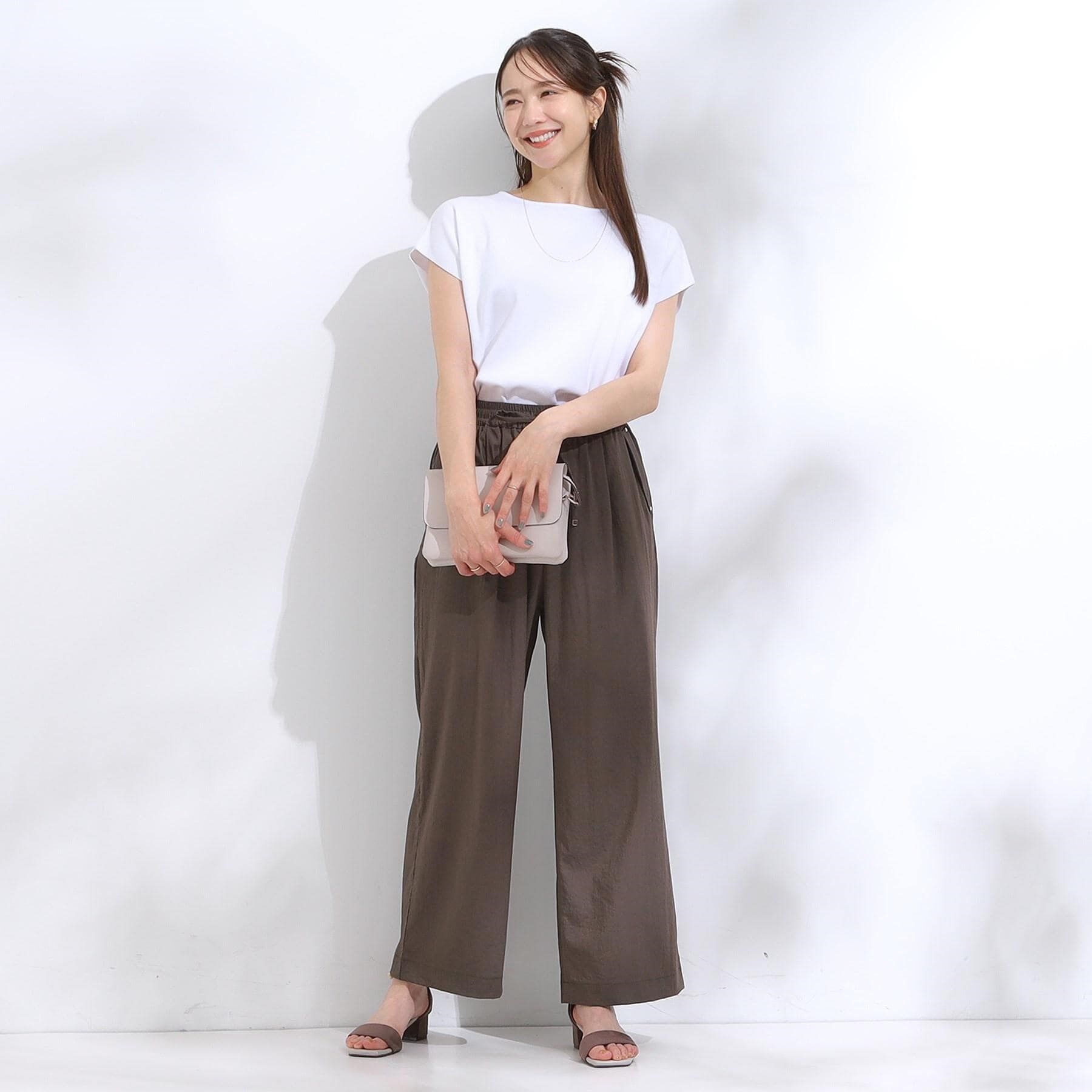 SHOO･LA･RUE「【着丈選べる/S-LL】触れる度ひんやり ゆるきれい イージーワイドパンツ」|その他|