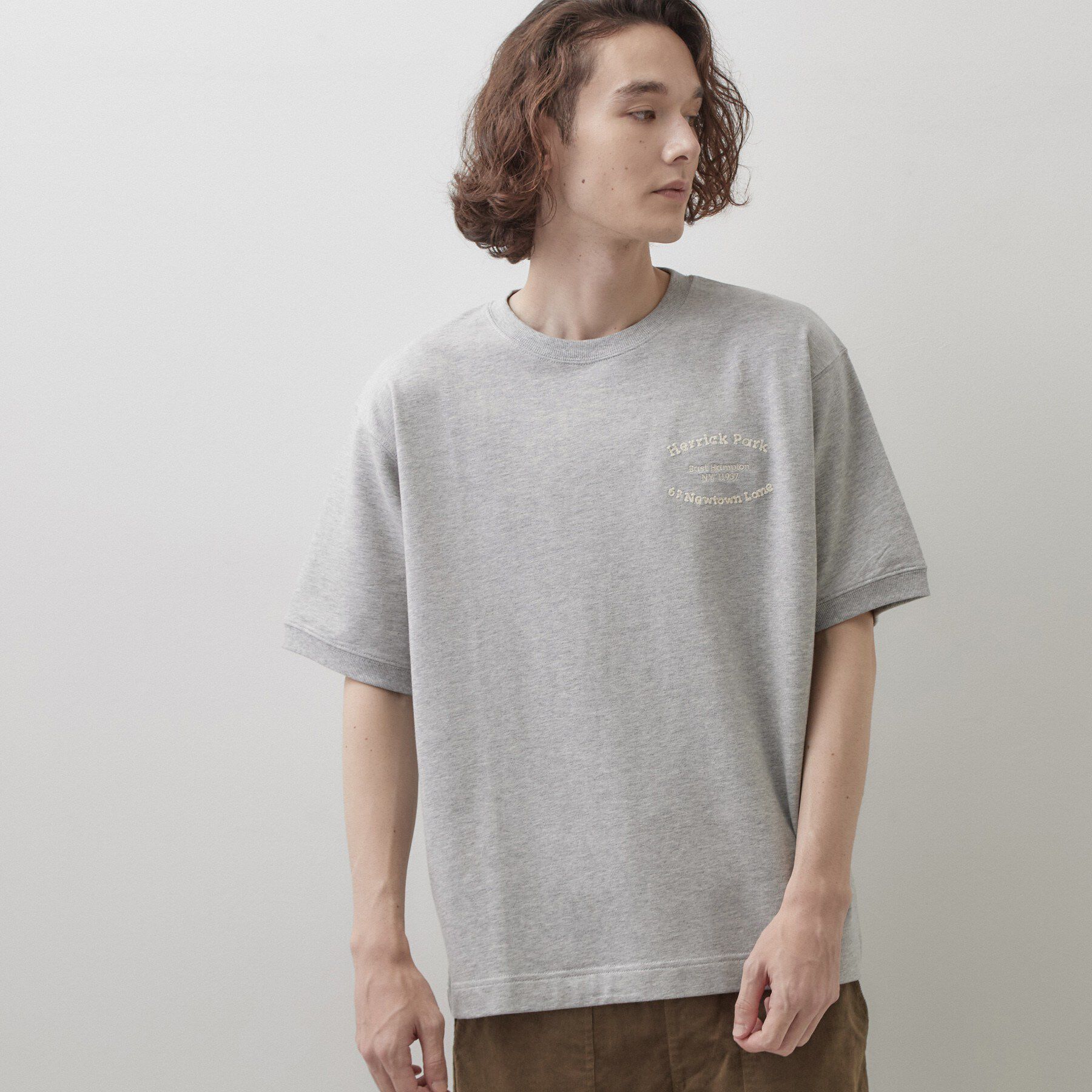 Dessin「ロゴ刺繍ミニ裏毛Tシャツ」|Tシャツ・カットソー|グレー(012)