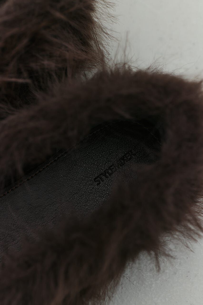 STYLEMIXER「フェイクファーフラットシューズ」|スリッポン|