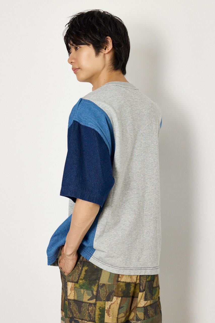 RODEO CROWNS「デニムドッキング半袖スウェット」|Tシャツ・カットソー|