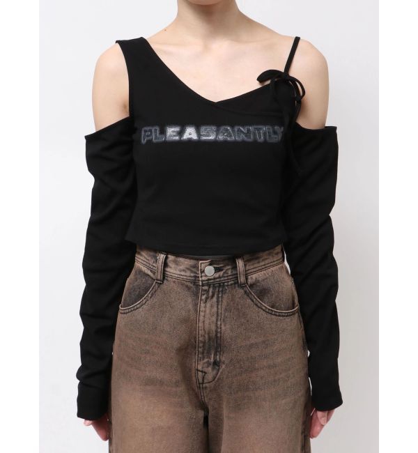 EMODA「レイヤードロゴロングスリーブTシャツ」|Tシャツ・カットソー|ブラック