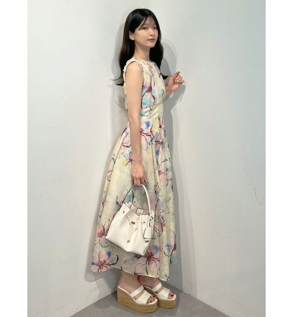 MERCURYDUO「フラワータックギャザーワンピース」|ワンピース|