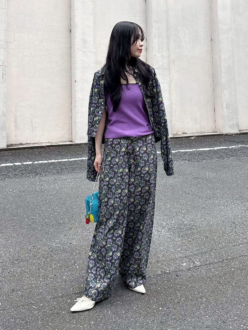 LILY BROWN「【LILY BROWN&times;ANNA SUI】バタフライワイドデニムパンツ」|デニム|
