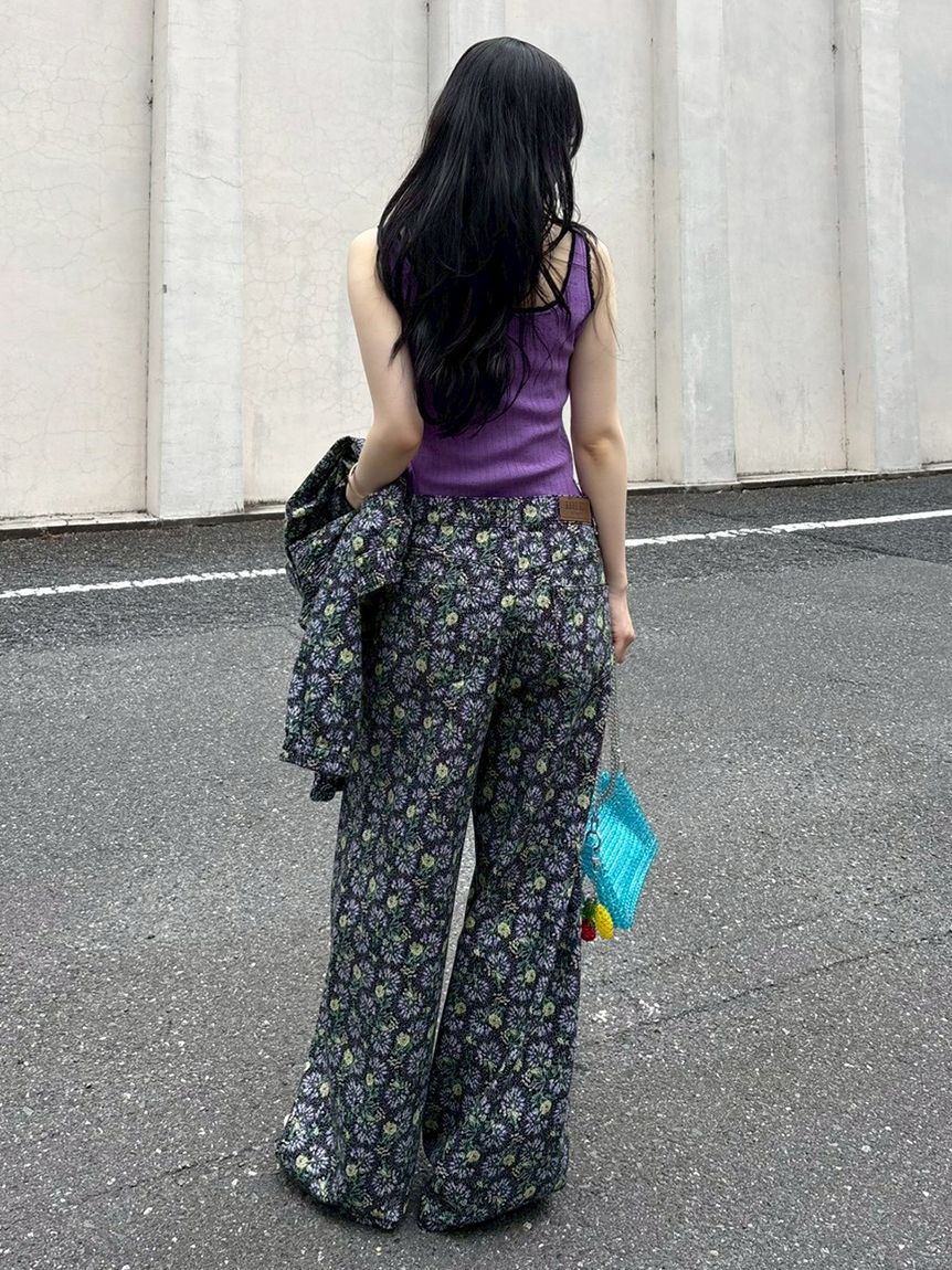 LILY BROWN「【LILY BROWN&times;ANNA SUI】バタフライワイドデニムパンツ」|デニム|