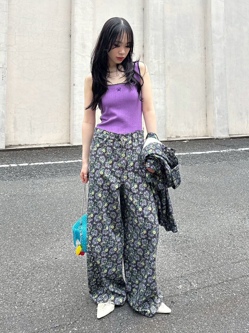 LILY BROWN「【LILY BROWN&times;ANNA SUI】バタフライワイドデニムパンツ」|デニム|