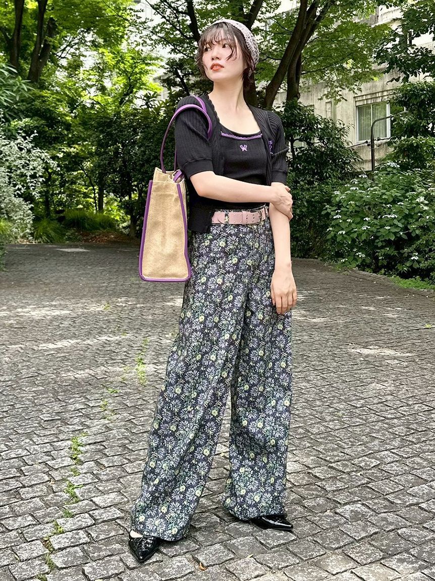 LILY BROWN「【LILY BROWN&times;ANNA SUI】バタフライワイドデニムパンツ」|デニム|