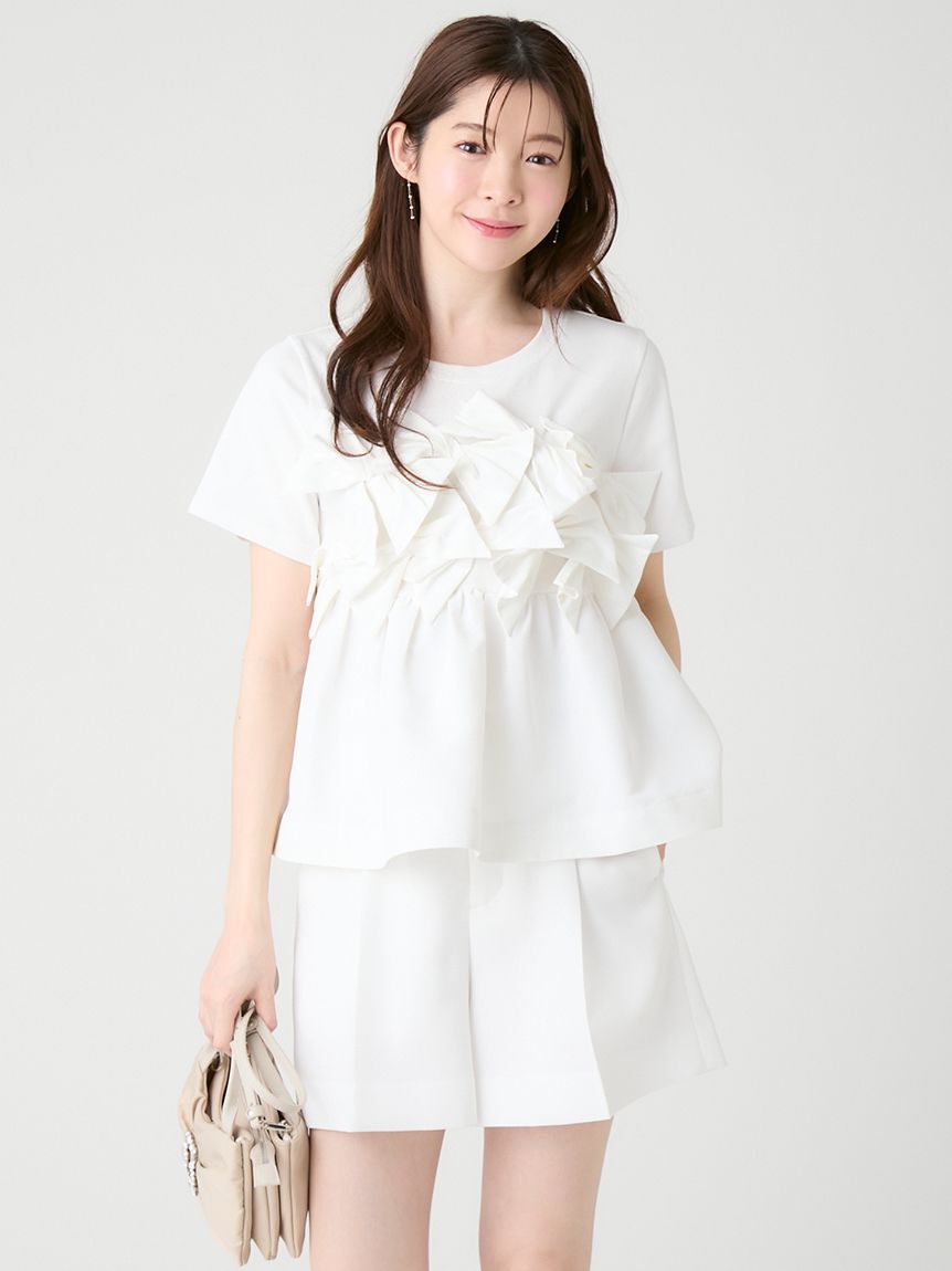 CELFORD「【HANAE MORI&times;CELFORDコラボ】バタフライリボンチュニック」|Tシャツ・カットソー|