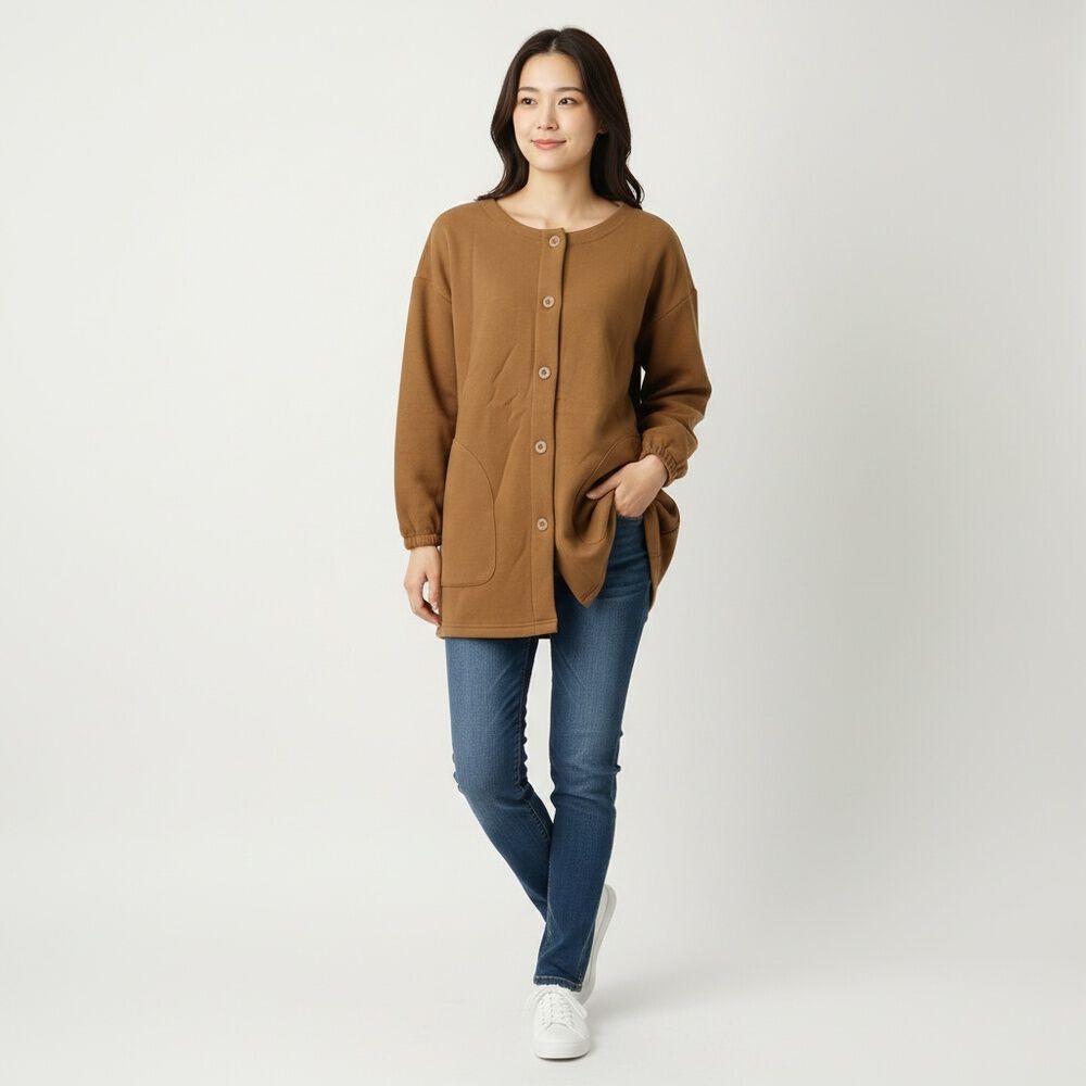 BACKYARD FAMILY「割烹着 おしゃれ あったか 通販 かっぽう着 スモック エプロン 長袖 前開き 前ボタン 保育士」|その他|イエロー1