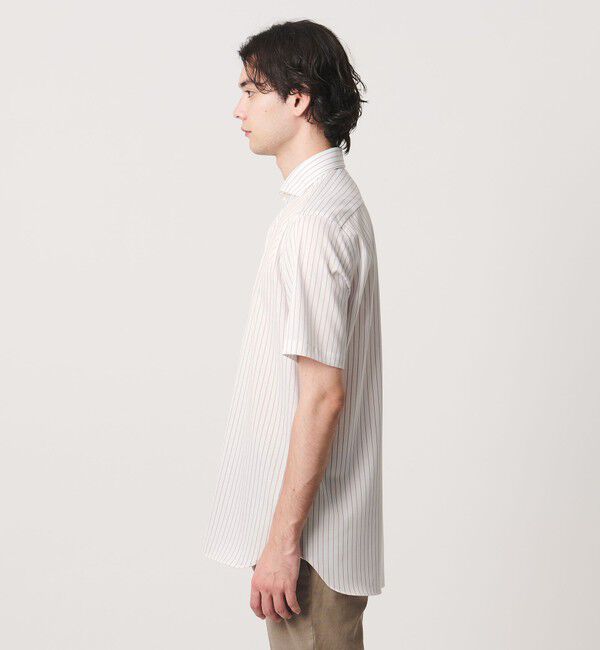 UNITED ARROWS「イージーケア AG パナマ ショートスリーブ ストライプ カッタウェイカラーシャツ 抗菌防臭 通気性」|シャツ・ブラウス|