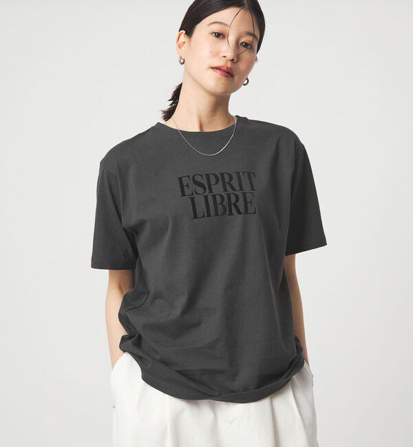 UNITED ARROWS green label relaxing「【WEB限定】＜at ease＞フロッキープリント カットソー」|Tシャツ・カットソー|DK.GRAY