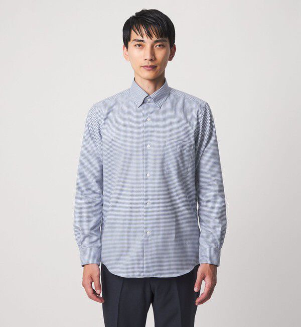 UNITED ARROWS green label relaxing「エブリット コットンオックス ギンガムチェック スナップ ボタンダウン シャツ -イージーアイロン-」|シャツ・ブラウス|