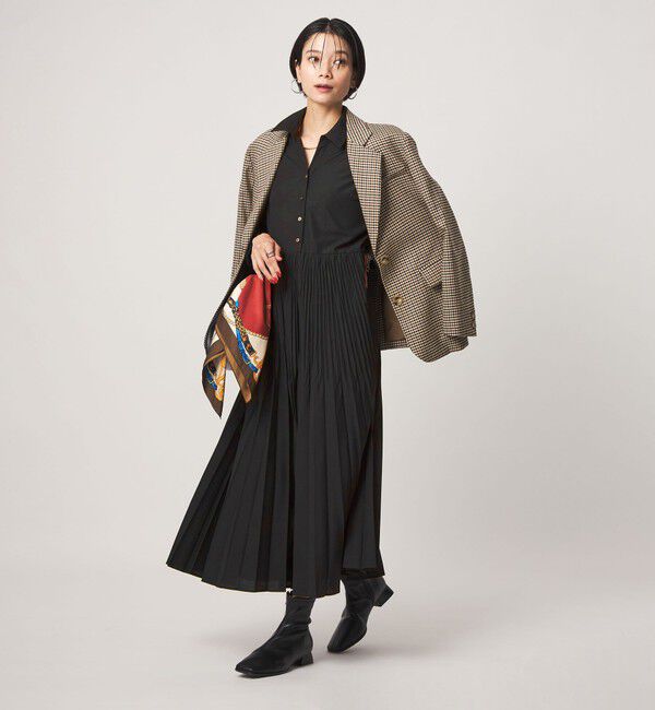 UNITED ARROWS green label relaxing「［size SHORT/TALLあり］ワッシャー プリーツ ロングスリーブ ワンピース」|ワンピース|