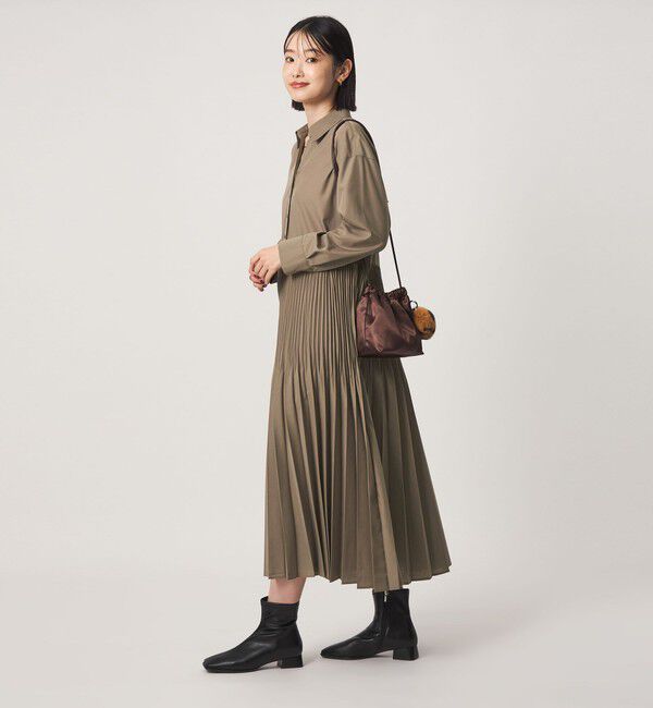 UNITED ARROWS green label relaxing「［size SHORT/TALLあり］ワッシャー プリーツ ロングスリーブ ワンピース」|ワンピース|