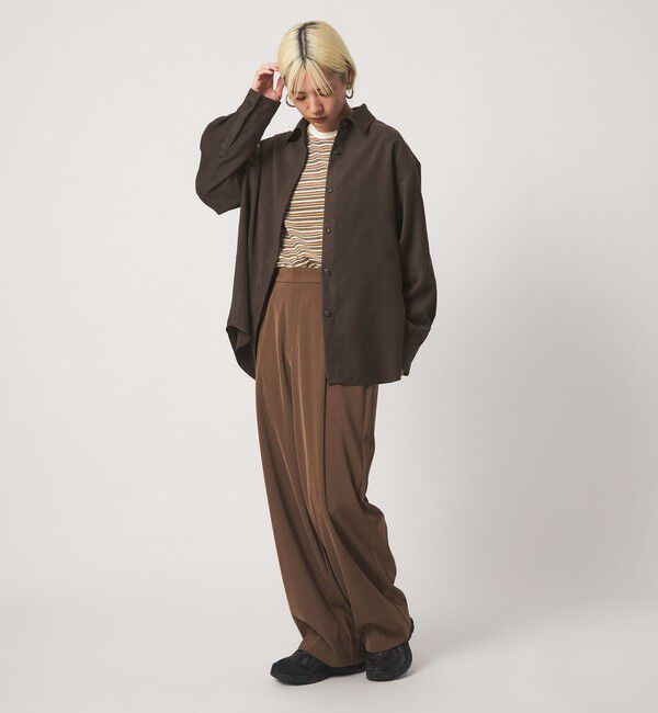 BEAUTY&YOUTH UNITED ARROWS「ポリエステル スエードライク シャツ」|シャツ・ブラウス|DK.BROWN