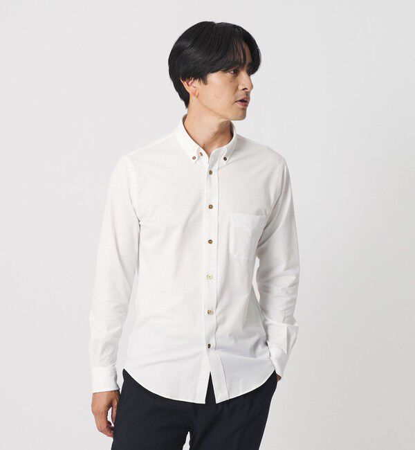 BEAUTY&YOUTH UNITED ARROWS「クイック ストレッチ シャンブレー ボタンダウン シャツ SLIM型 吸水速乾 タテヨコストレッチ」|シャツ・ブラウス|
