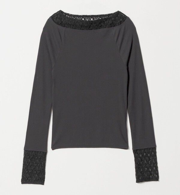 BEAUTY&YOUTH UNITED ARROWS「レースドッキング ロングスリーブ カットソー」|Tシャツ・カットソー|DK.GRAY