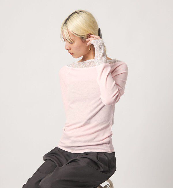 BEAUTY&YOUTH UNITED ARROWS「レースドッキング ロングスリーブ カットソー」|Tシャツ・カットソー|