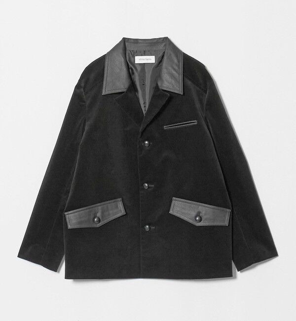 ATTISESSION「＜ATTISESSION＞CORD&times;レザーライク ジャケット」|テーラードジャケット|BLACK