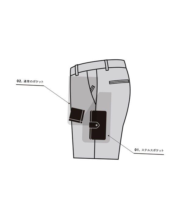 BEAUTY&YOUTH UNITED ARROWS「【WEB限定 WARDROBE SMART】 ウールライク ステルスポケット 1P セミワイド パンツ」|チノ|