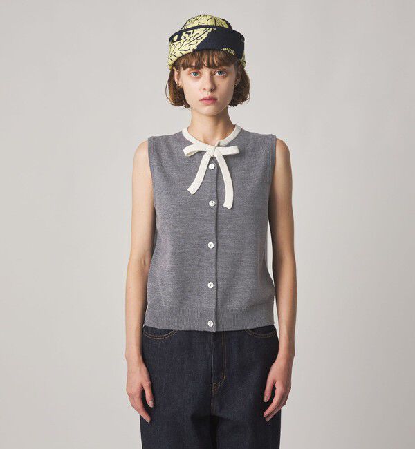 STEVEN ALAN「＜Steven Alan＞ウール タイリボン ノースリーブ ニット」|ニット・セーター|