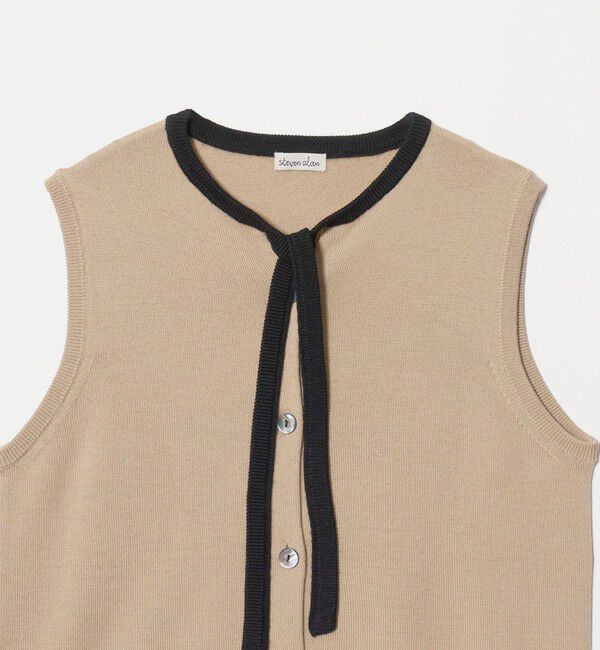 STEVEN ALAN「＜Steven Alan＞ウール タイリボン ノースリーブ ニット」|ニット・セーター|