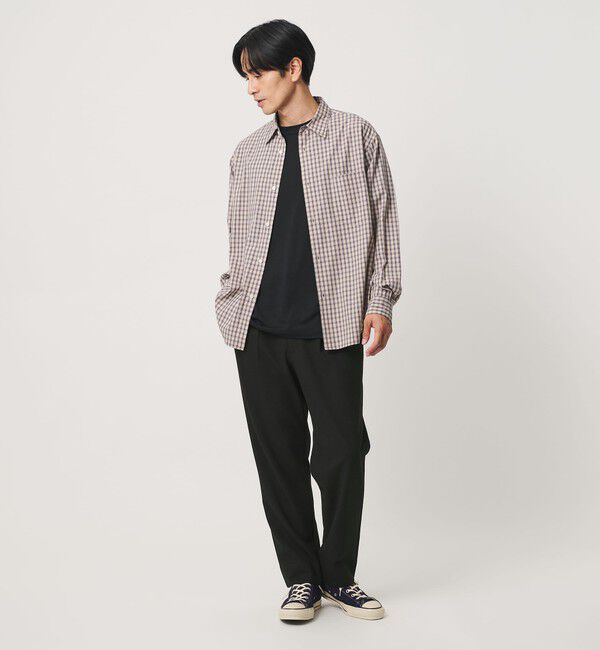 BEAUTY&YOUTH UNITED ARROWS「アルガン トロ 1プリーツ テーパード パンツ NO.7 タテヨコストレッチ」|チノ|