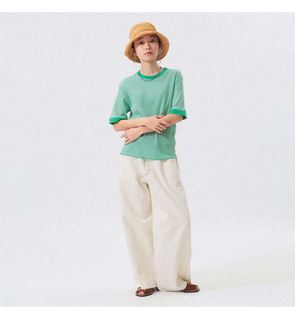 BEAMS SELECTION for WOMEN「【別注】Healthknit / ワッフル ボーダー Tシャツ」|Tシャツ・カットソー|
