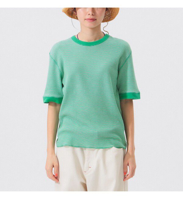 BEAMS SELECTION for WOMEN「【別注】Healthknit / ワッフル ボーダー Tシャツ」|Tシャツ・カットソー|