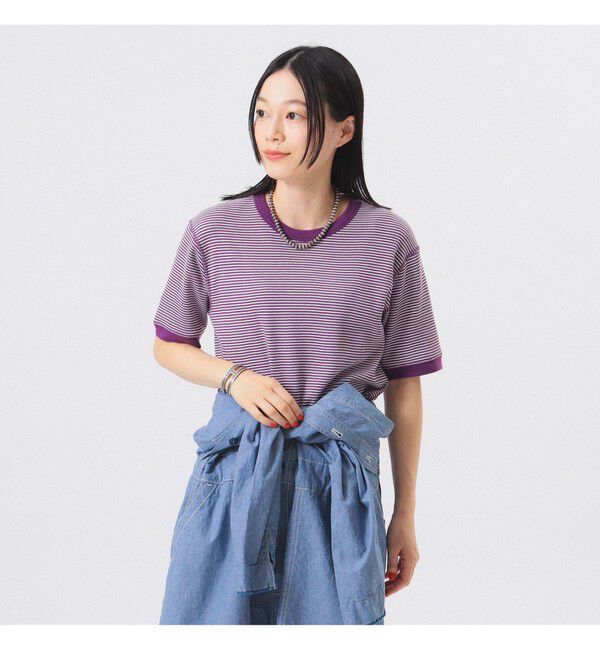 BEAMS SELECTION for WOMEN「【別注】Healthknit / ワッフル ボーダー Tシャツ」|Tシャツ・カットソー|