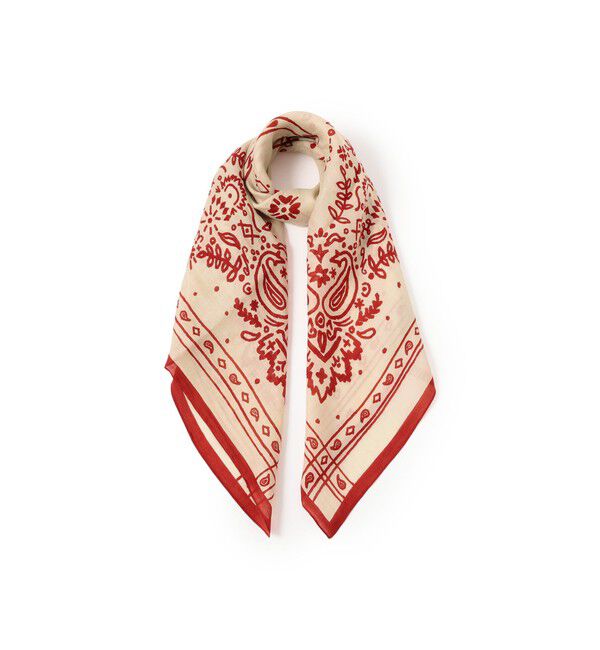 BEAMS SELECTION for WOMEN「ｍanipuri / メドウ バンダナ ストール」|ストール|RED