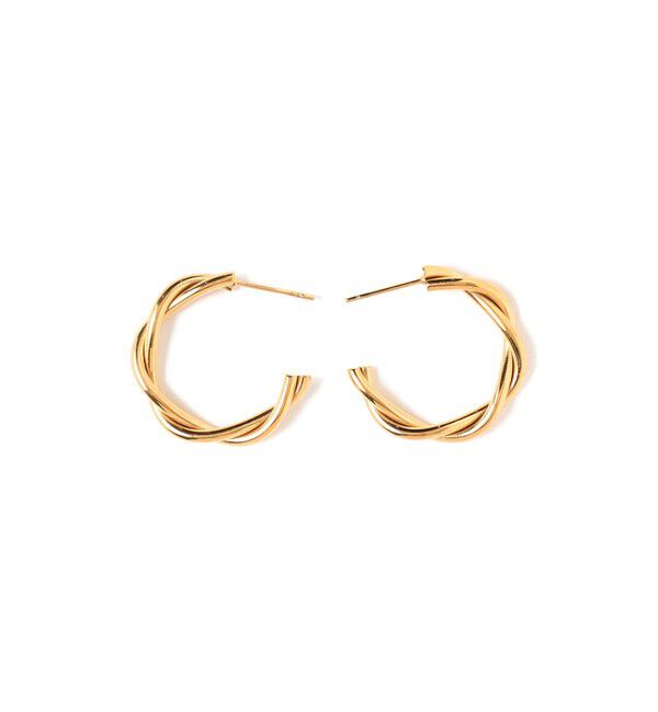 BEAMS SELECTION for WOMEN「Chalulu / ツイスト フープ ピアス」|ピアス|GOLD