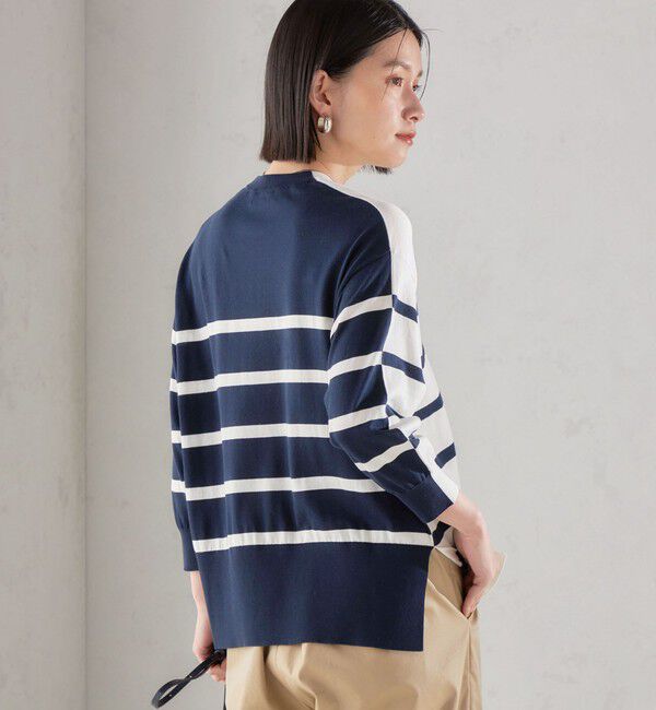 SHIPS for women「SHIPS Primary Navy Label:SEAISLAND コットン ボーダー TEE」|ニット・セーター|