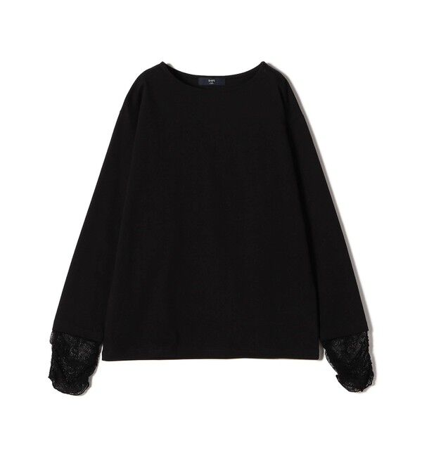 SHIPS Colors 「【WEB限定】〈手洗い可能〉レース 切替スリーブ カットソー◇」|Tシャツ・カットソー|
