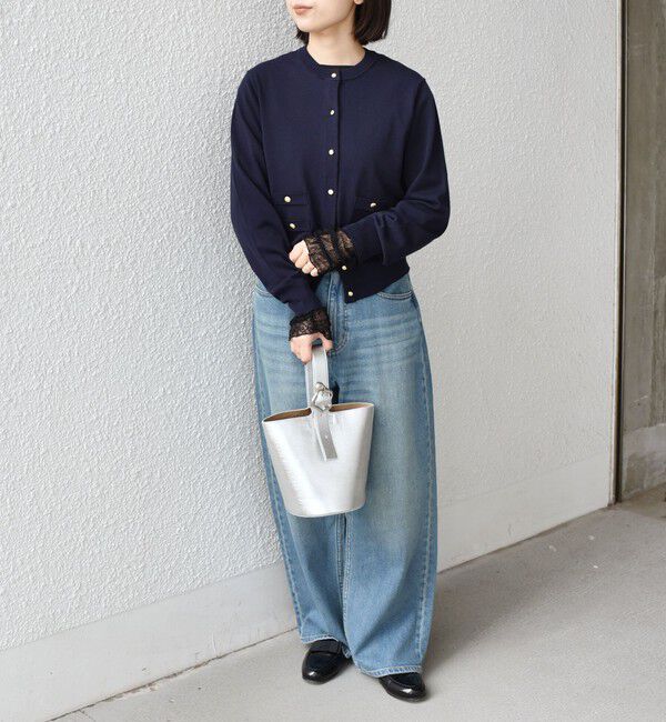 SHIPS Colors 「【WEB限定】〈手洗い可能〉レース 切替スリーブ カットソー◇」|Tシャツ・カットソー|
