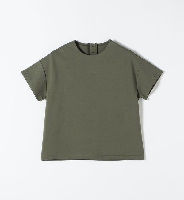 quaranciel「quaranciel:〈洗濯機可能〉ライト ポンチ バック ボタン ショートスリーブ TEE」|Tシャツ・カットソー|
