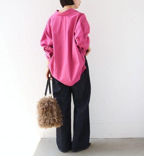 SHIPS for women「〈手洗い可能〉近江晒 サイド スリット スキッパー シャツ」|シャツ・ブラウス|