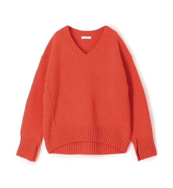 MACPHEE「【WEB限定】ラムカシミヤ Vネックプルオーバー」|ニット・セーター|27 オレンジ