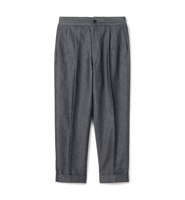 TOMORROWLAND MENS「コットンカシミヤ バックベルト ペグトップスラックス SONDRIO」|スラックス|69 ネイビー