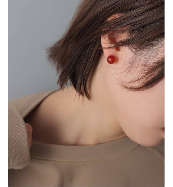 Lilas by Spick&Span「ラウンド*キューブカラーストーンピアス K10（両耳）」|ピアス|