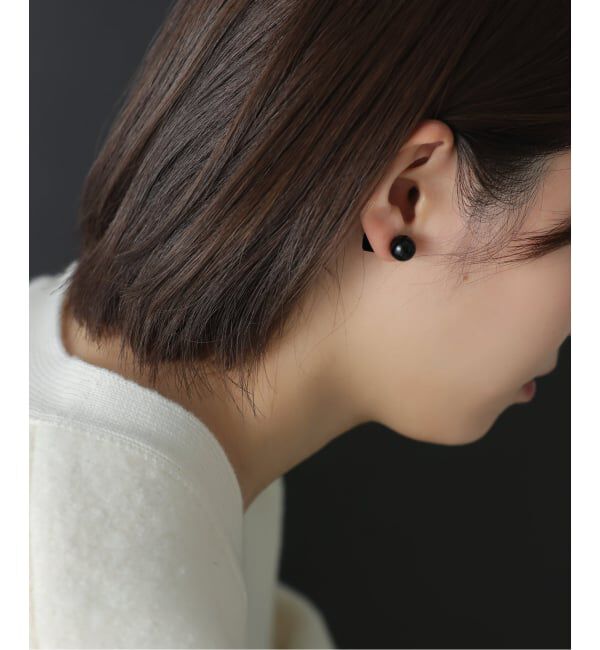 Lilas by Spick&Span「ラウンド*キューブカラーストーンピアス K10（両耳）」|ピアス|