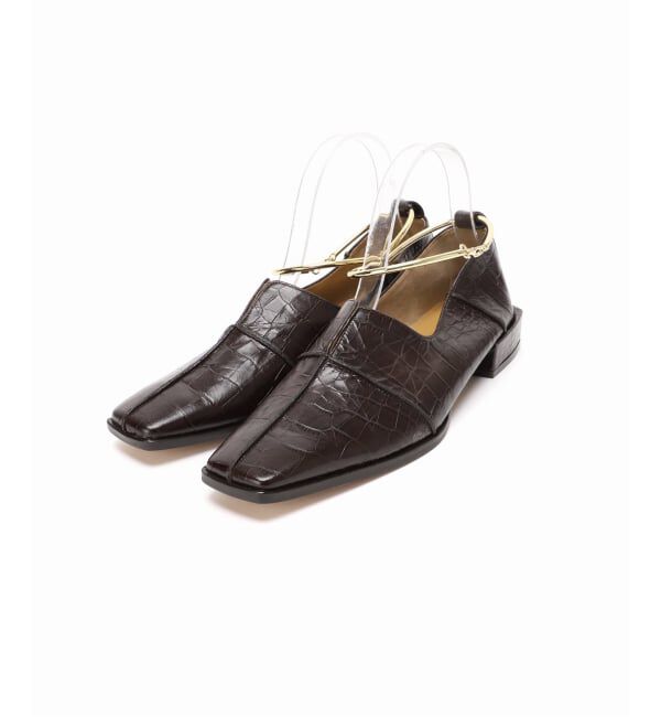 GRISE「《追加/WEB+一部店舗限定》GRISEレザースクエアクロスシームアンクルフラット」|その他|