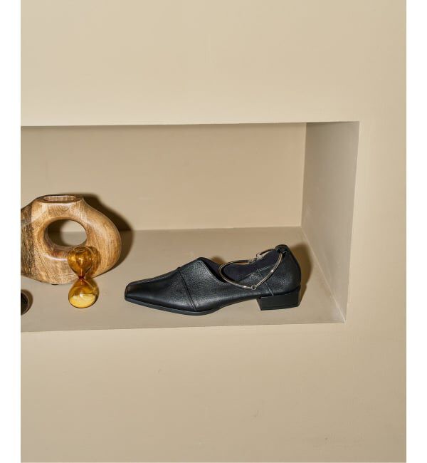 GRISE「《追加/WEB+一部店舗限定》GRISEレザースクエアクロスシームアンクルフラット」|その他|