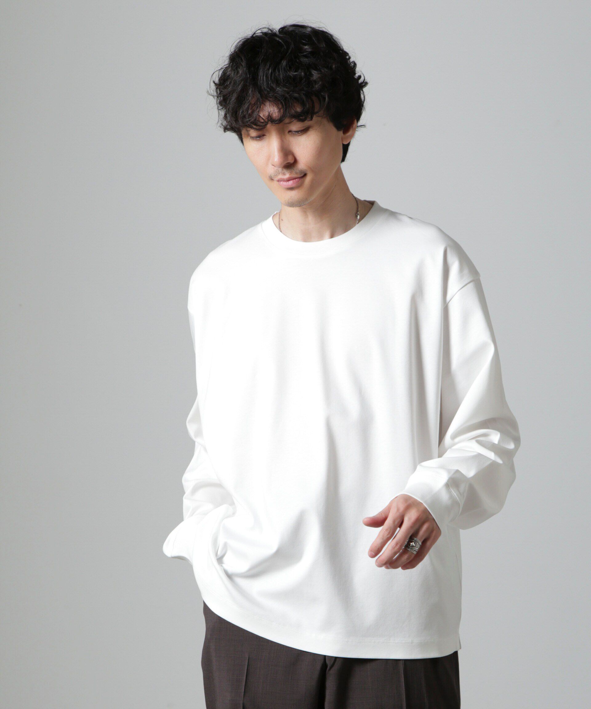 NANO universe「アンチスメル BIG クルーネックTシャツ 長袖」|Tシャツ・カットソー|