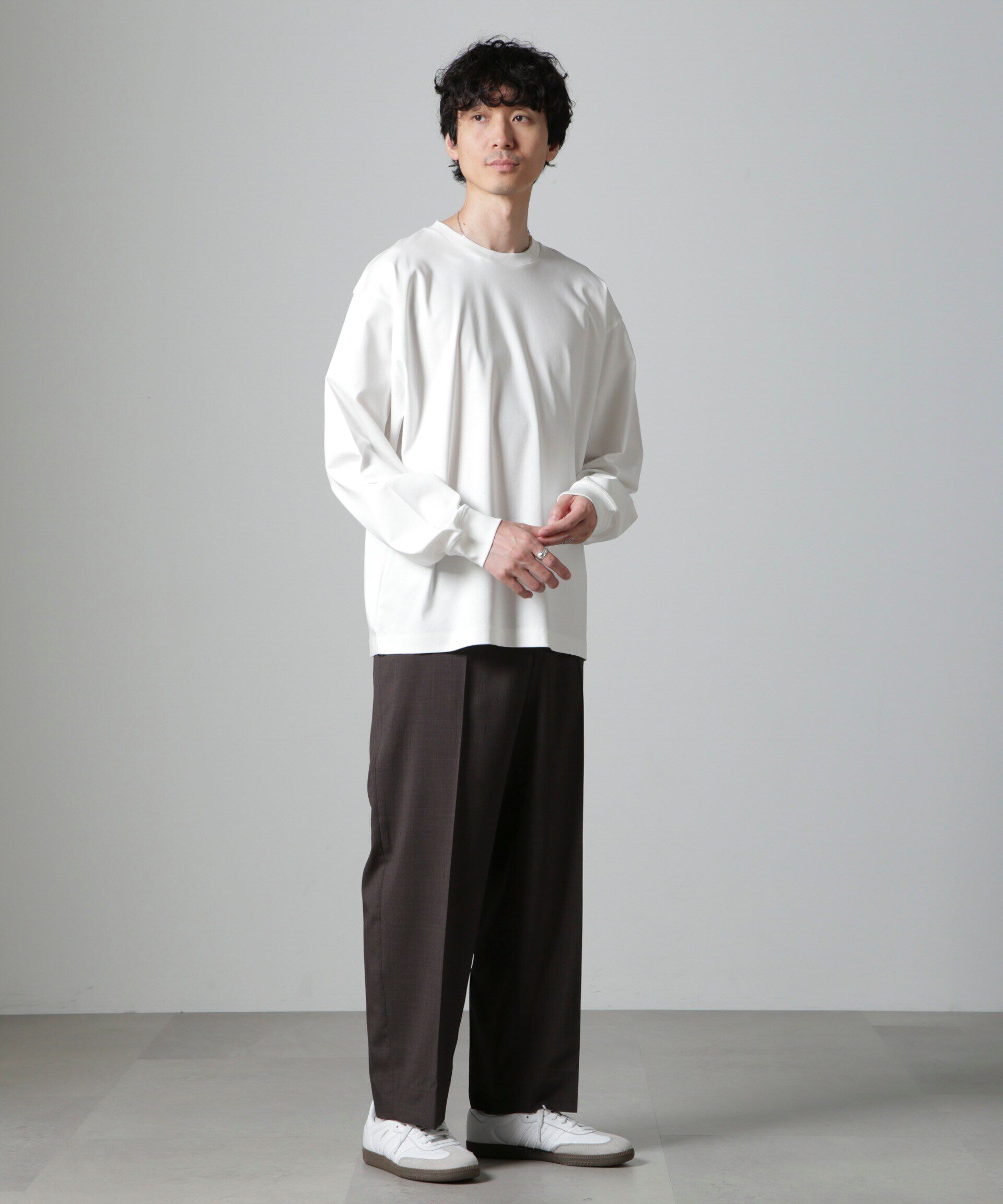 NANO universe「アンチスメル BIG クルーネックTシャツ 長袖」|Tシャツ・カットソー|