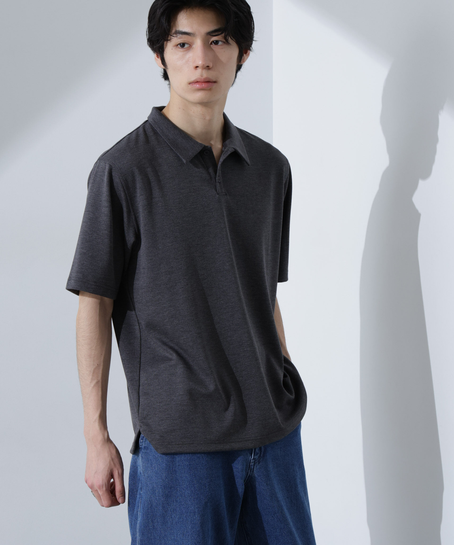 NANO universe「Pe/Ry鹿の子ポロシャツ 半袖」|Tシャツ・カットソー|