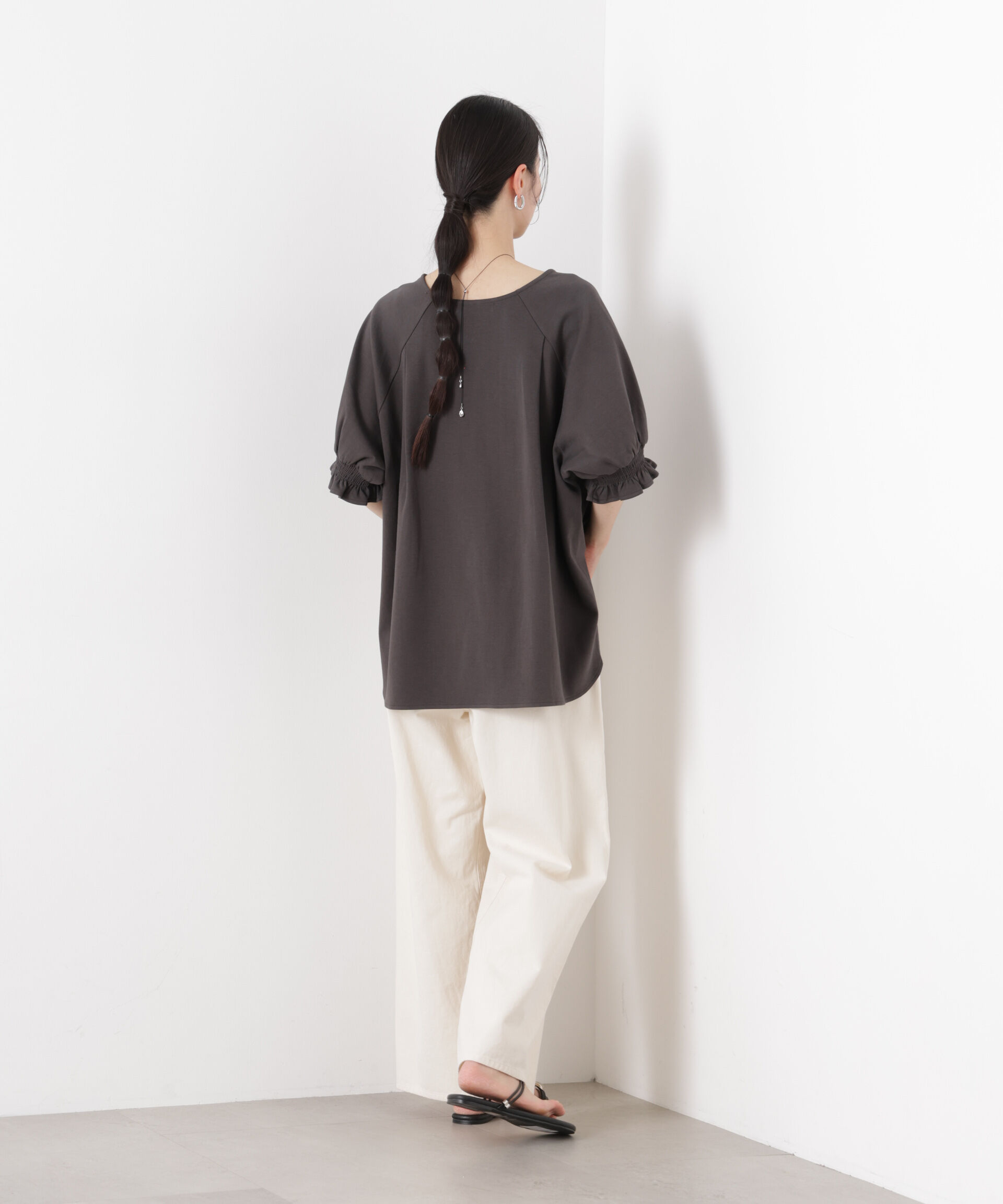 nano･universe「キャンディースリーブポンチカットトップス」|Tシャツ・カットソー|