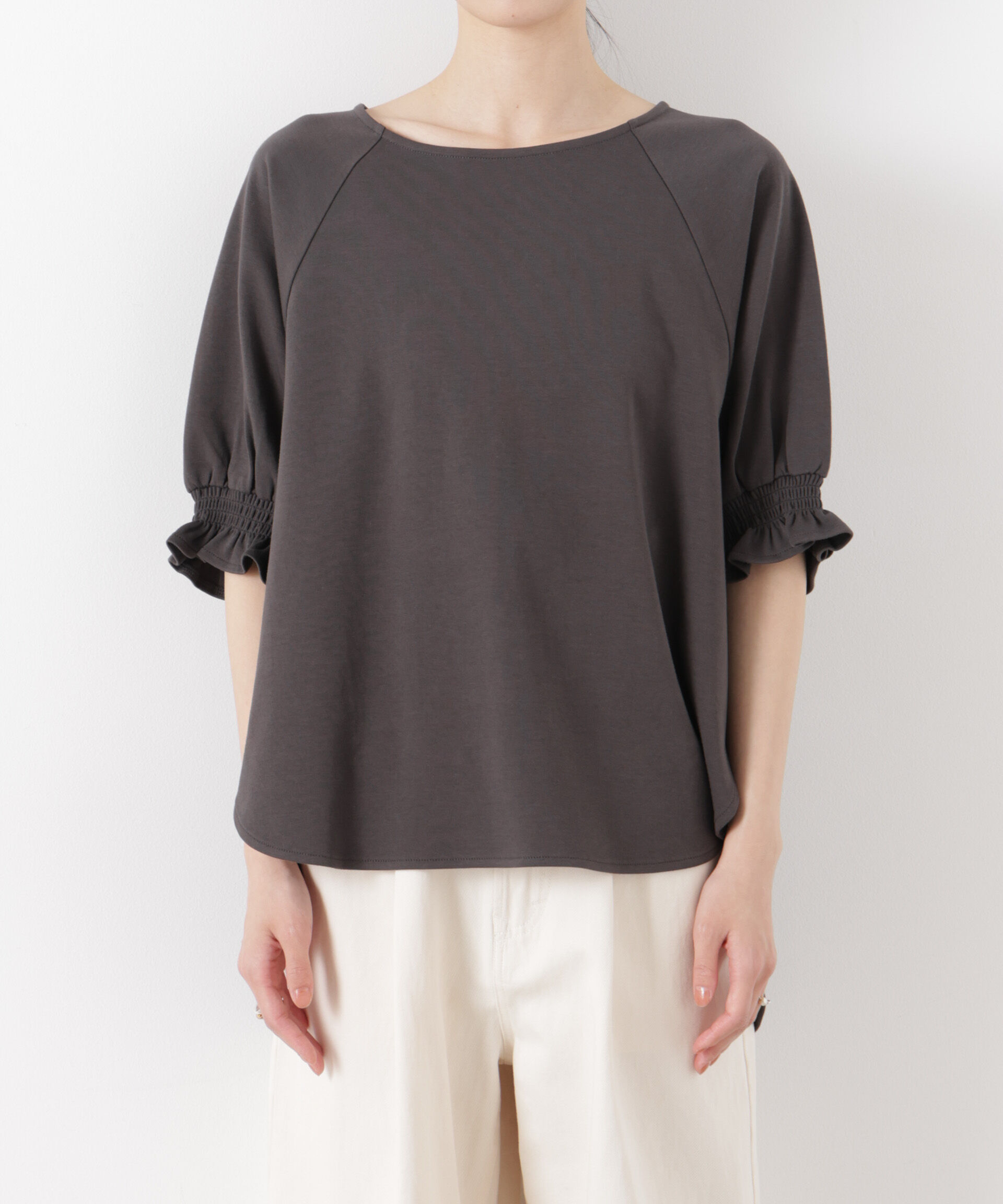 nano･universe「キャンディースリーブポンチカットトップス」|Tシャツ・カットソー|