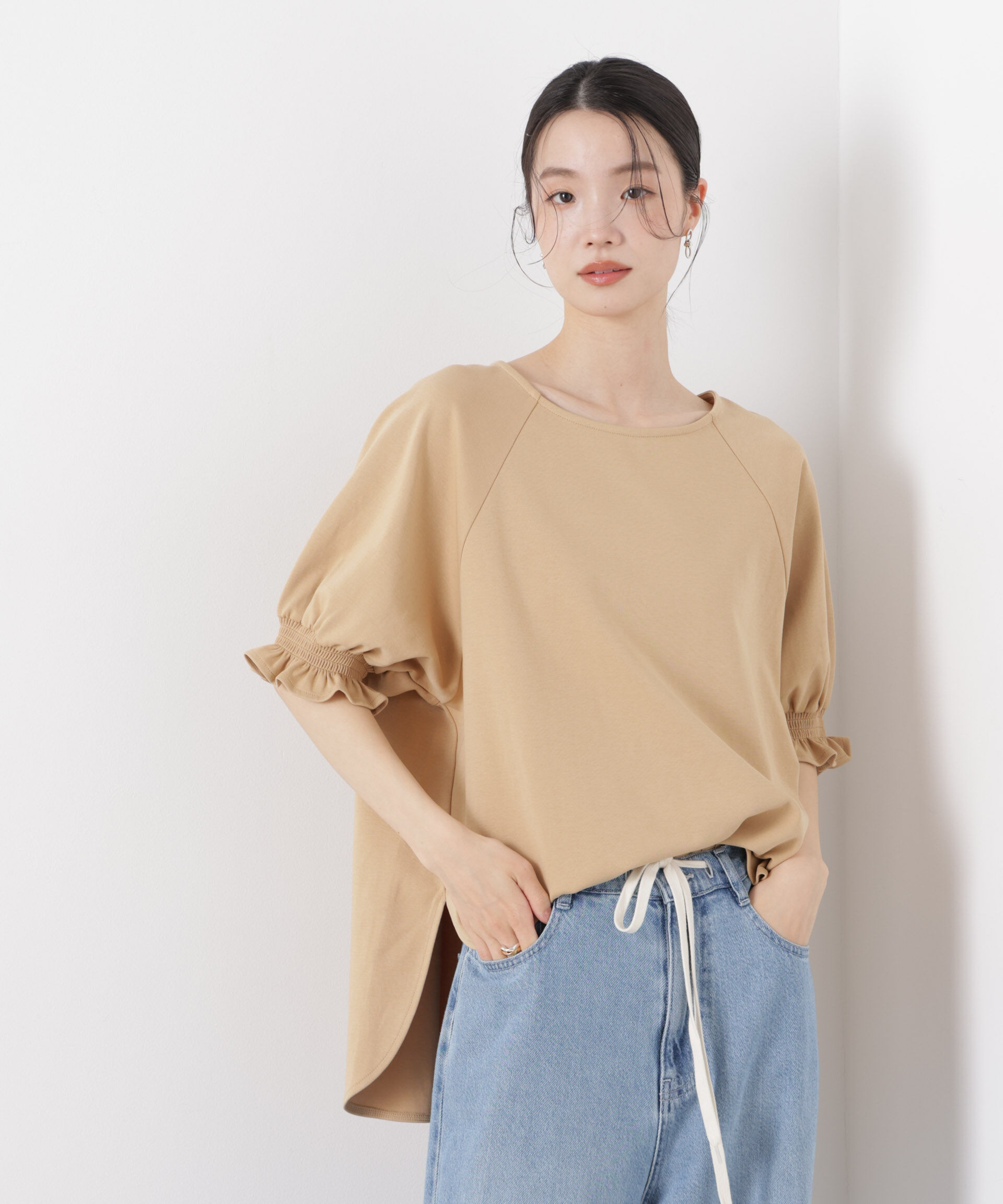 nano･universe「キャンディースリーブポンチカットトップス」|Tシャツ・カットソー|