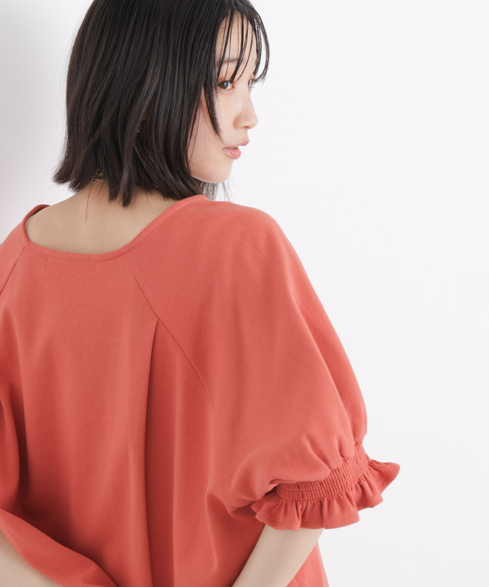 nano･universe「キャンディースリーブポンチカットトップス」|Tシャツ・カットソー|レッド系6
